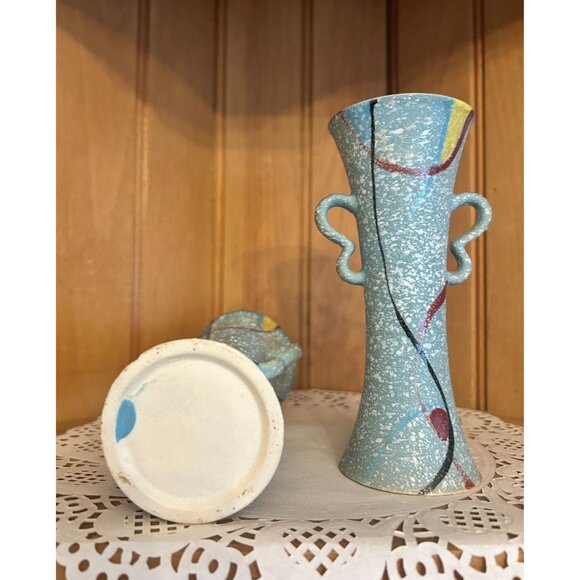 Set of 2 Vintage Bitossi Londi Fontanini Gambone Italian Pottery Handled Vases - Picture 5 of 9